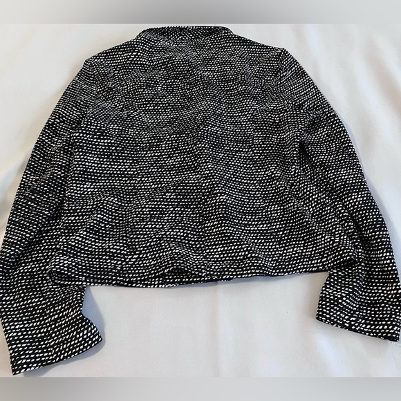 Express Women’s Black & White Zip Up Career Blazer Jacket Sz‎ Large - Picture 9 of 9